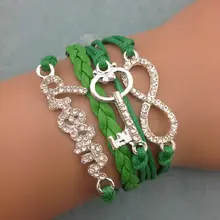 1 шт Бесконечность, пальма и ангор браслет. металлический Шарм, восковой шнур, кожаный браслет 3330