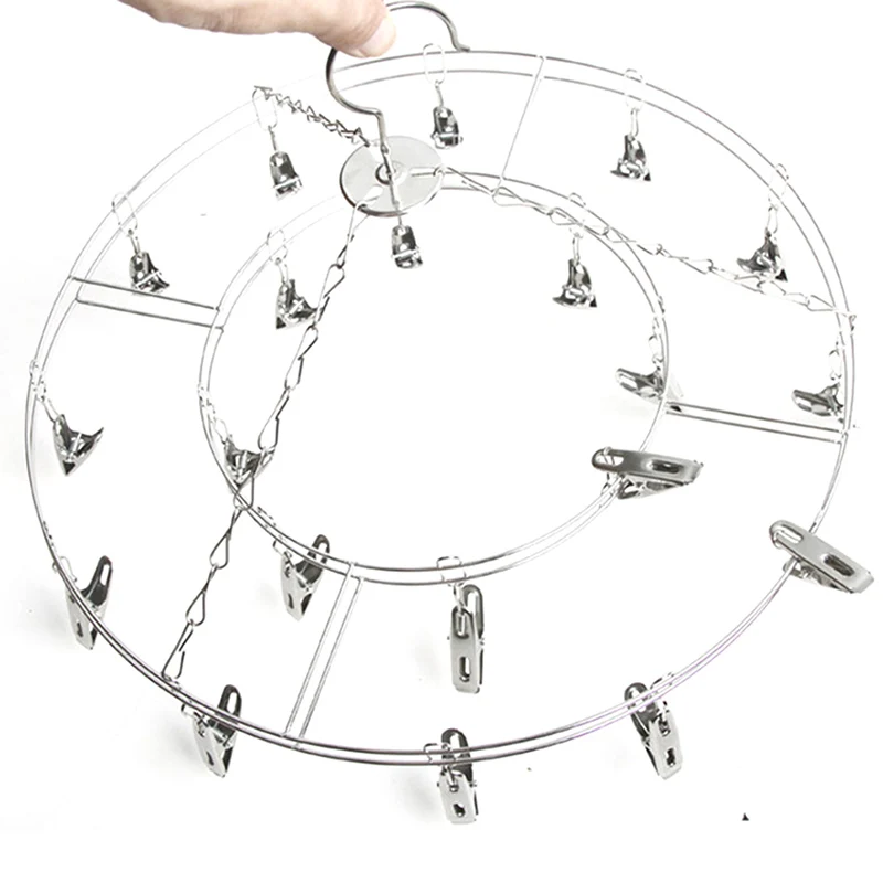 

EZLIFE 20 Clips Stainless Steel Clothes Socks Shorts Underwear Drying Rack Hanger New XN373