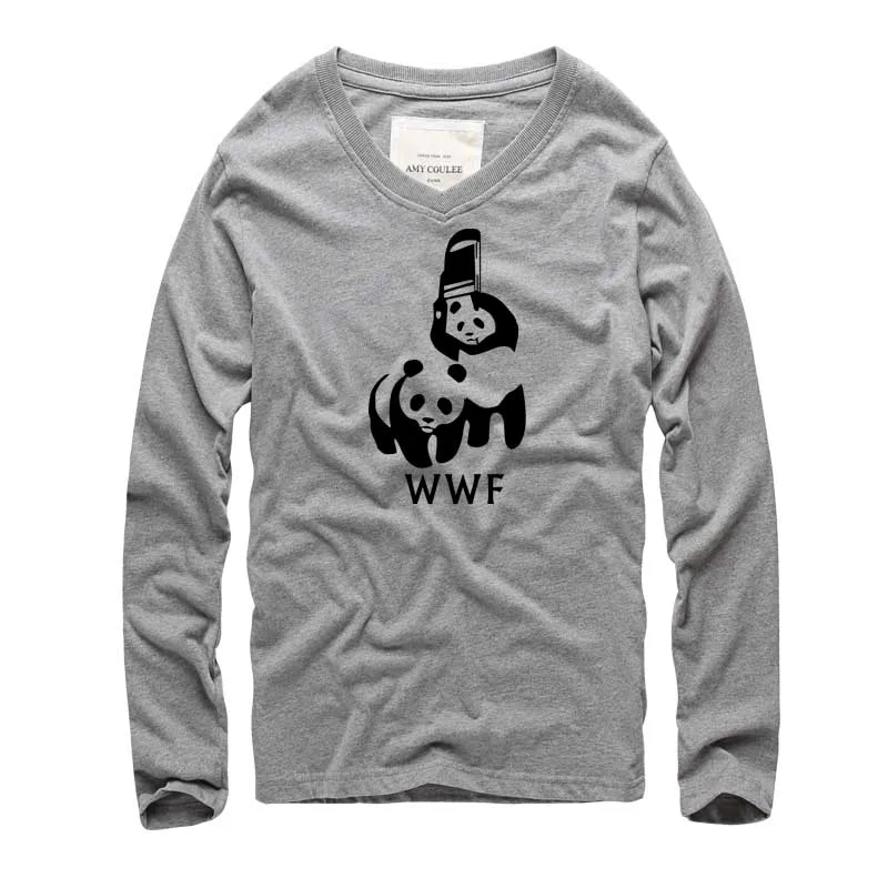 2018 جديد WWF المصارعة الباندا كوميدي ملابس منقوشة بكم طويل بارد T قميص أوم Camiseta لياقة تي شيرت للجنسين قميص كاجوال قطني 2018 جديد WWF المصارعة الباندا كوميدي ملابس منقوشة بكم طويل بارد T قميص أوم Camiseta لياقة تي شيرت للجنسين قميص كاجوال قطني