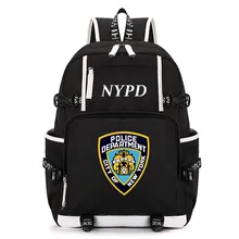 NYPD Printing Backpack Students School Bags Book Bag Women Notebook Backpacks Laptop Bagpack