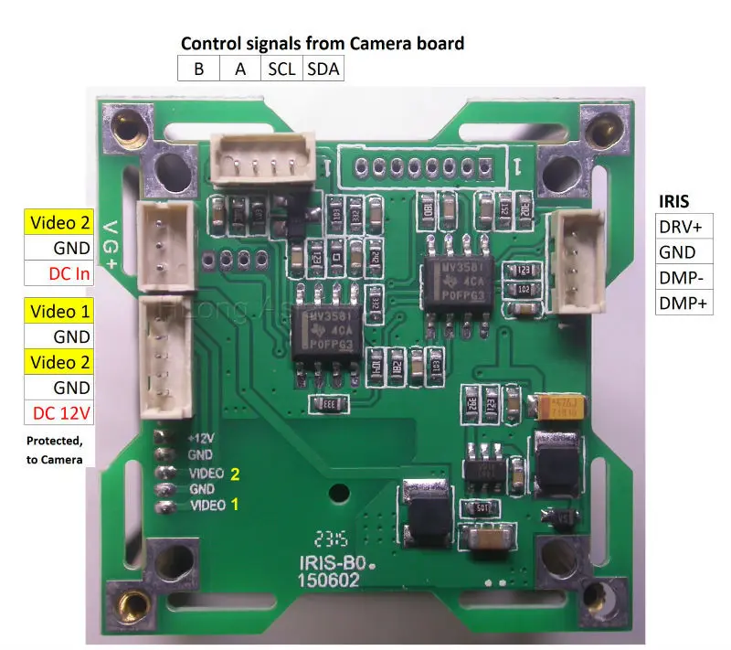 Радужная линза управляемая плата специально сделана для AHD камер