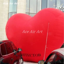 Красивые стоячие гигантские надувные сердца красочные светодиодные реплики на День святого Валентина с воздуходувкой