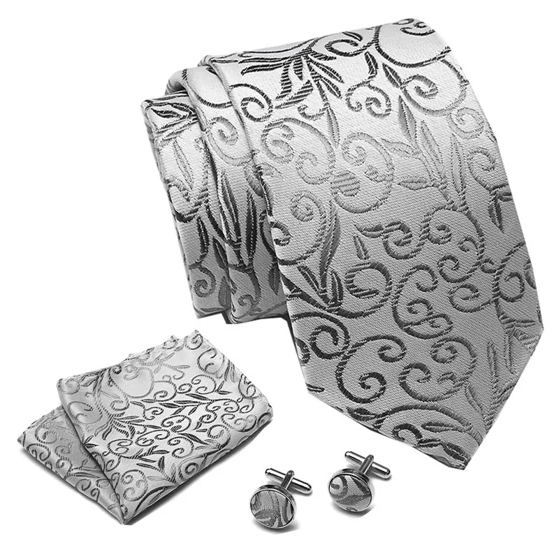 

Factory Fashion Men's 100% Silk Ties Handkerchief Set 35Styles Paisley Floral Wedding Party Banquet Pocket Square Necktie Hanky