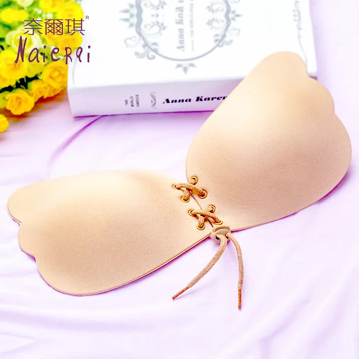 2 Color Solid Color Sexy Adhesive Silicone Gather Underwear Sticky On Backless Gel Push Up Intimates