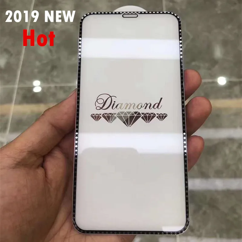 Plating Diamant gehärtetem glas für iphone 6 7 6s 8 plus XS max XR glas iphone 7 8 x glas auf iphon