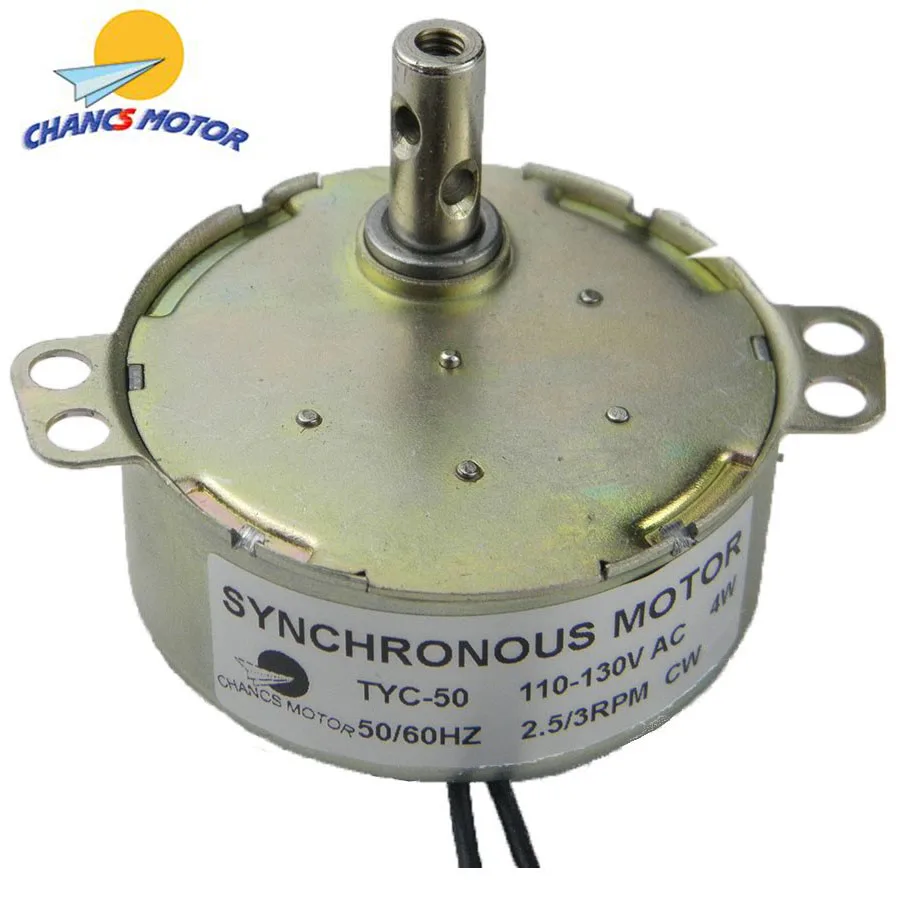 

CHANCS TYC50 AC Synchronous Motor 110V Crafts Rotate Fan 2.5-3RPM 4W 8Kgf.cm Torque CW