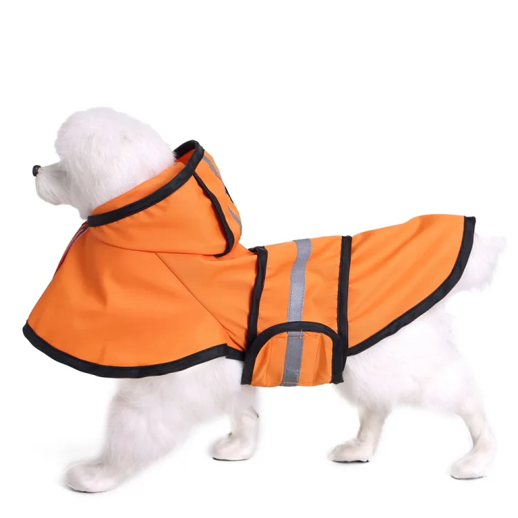 Великолепный светоотражающий дождевик для собак KEK, водонепроницаемый дождевик для собак, желтая дождевик для маленьких, средних и больших собак, пончо с капюшоном для собак 4XL - Цвет: orange