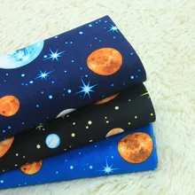 Дизайн, 3 цвета, галактика, звезды, космос, Вселенная, хлопок, льняная ткань по двору/(ширина: 4" /110 см