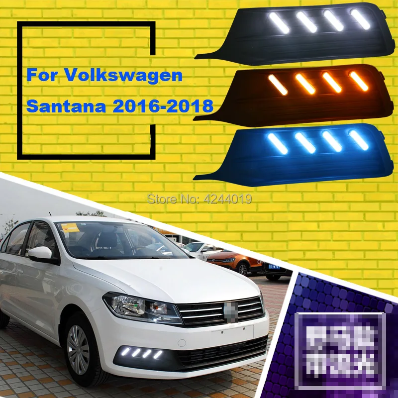 

smRKE Car Light Fog Lights Daytime Running Lights LED Light Bar For Volkswagen Santana 2016-2018