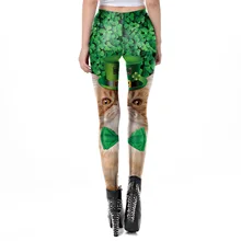Колготки для бега Lucky Clover, леггинсы для женщин, день Патрика, 3D Кот с капюшоном, напечатанные тренировки, леггинсы для фитнеса, Mayas Deportivas Mujer