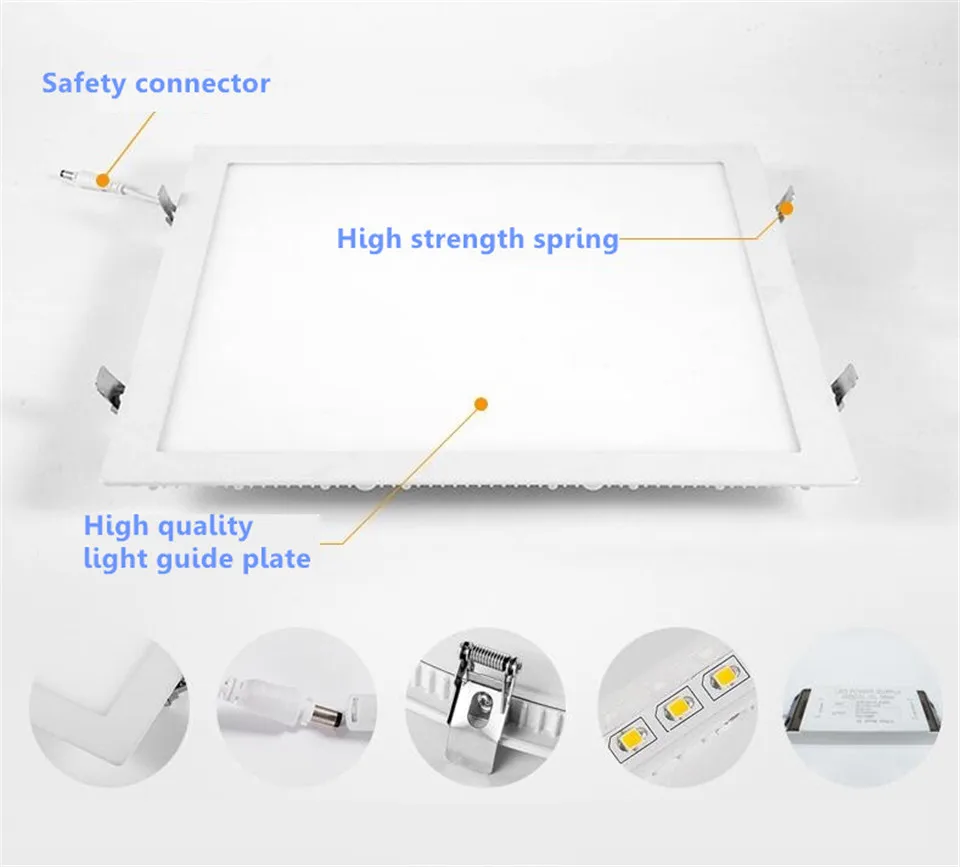 Luzes de Alumínio Painel de Tela Ultra Fino 36 w 48 w Praça Recesso Levou Downlight 400 400 500 500 600 600 Plana Luzes Ac85 265v Smd2835 9 Luzes do painel de LED