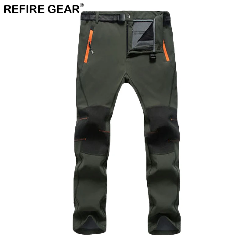 ReFire engranaje otoño al aire libre Soft Shell Fleece pantalones hombres impermeable senderismo cálidos mujeres elástico Trekking Camping Pantalones ReFire engranaje otoño al aire libre Soft Shell Fleece pantalones hombres impermeable senderismo cálidos mujeres elástico Trekking Camping Pantalones
