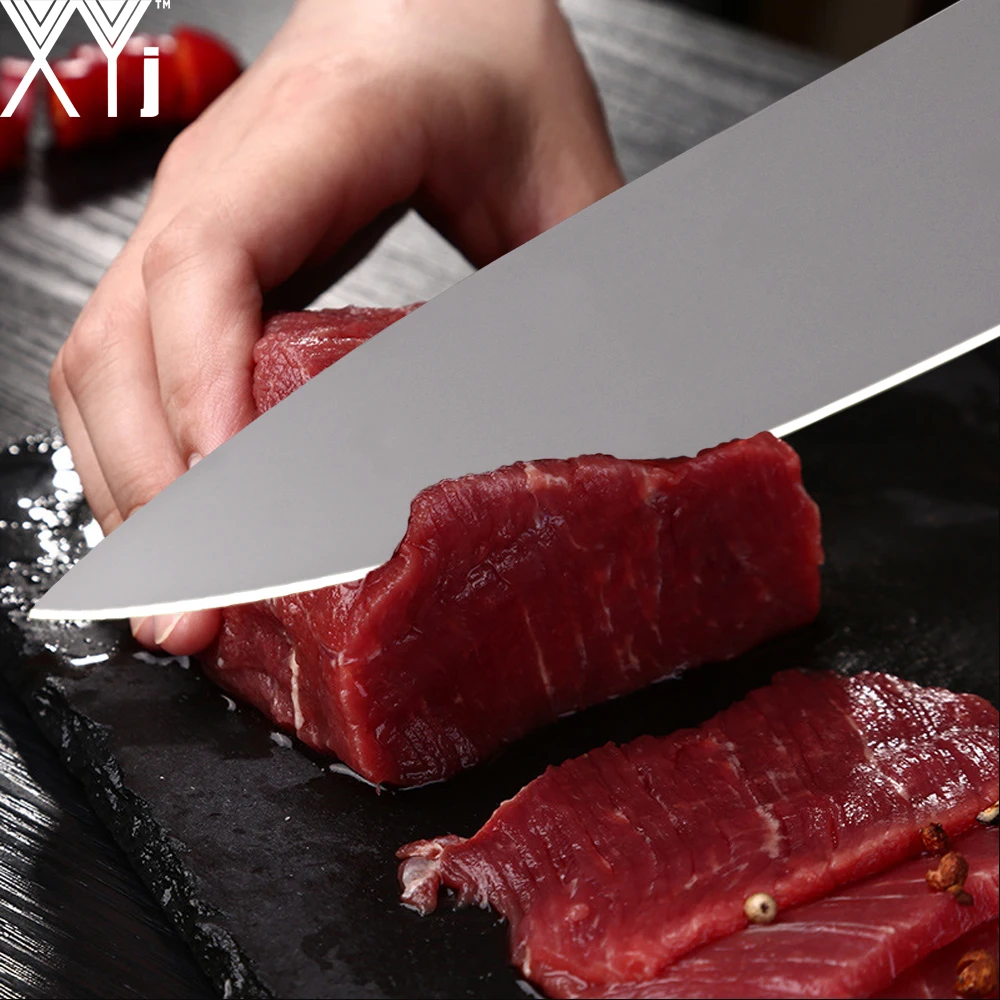 XYj Kitchen Knife Stainless Steel 7cr17 High Carbon Blade Color Wood Comfortable Handle Knives Meat Fish Sushi Cooking Tools XYj Kitchen Knife Stainless Steel 7cr17 High Carbon Blade Color Wood Comfortable Handle Knives Meat Fish Sushi Cooking Tools