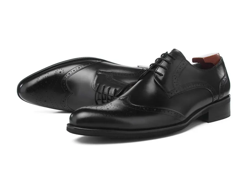 Bräutigam And Herren Oxfords Brogues Business Echtem Formalen Prom Schuhe Black Hochzeit Mode black Leder Kleid Männlichen Aus Blue FgaUn