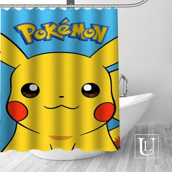 

Custom Pokemon Curtain Fabric Modern Shower Curtain bathroom beautiful Curtains Bath decor Polyester Cloth Waterproof