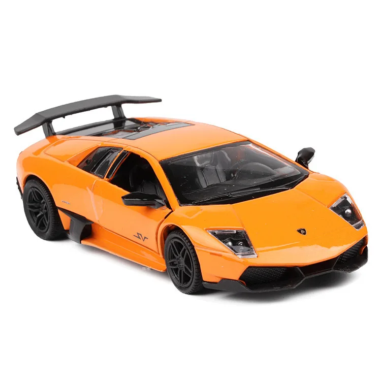 Масштаб 1:36 Murcielago LP670-4 модель спортивного литья под давлением из сплава игрушки для детей Подарки для детей Коллекция игрушек Hot-Whee - Цвет: Orange  no box