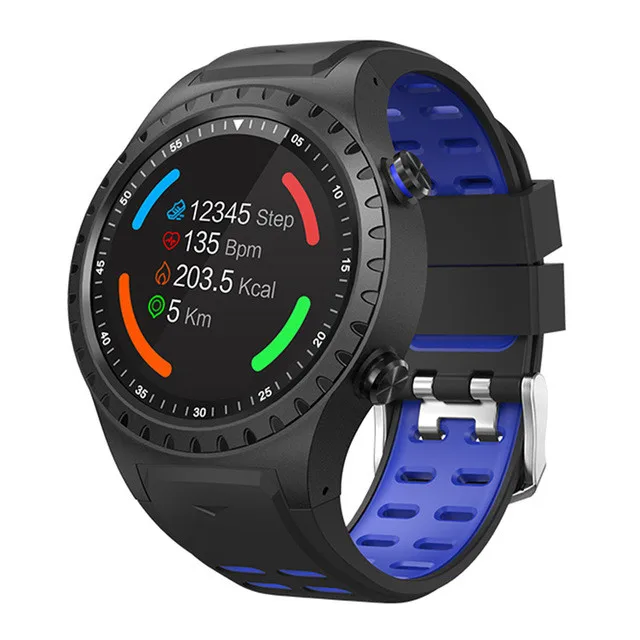 Синий Умные часы M1s с поддержкой SIM и Bluetooth, с функцией телефонного звонка, gps, умные часы для мужчин и женщин, IP67, водонепроницаемые часы с монитором сердечного ритма - Цвет: Синий