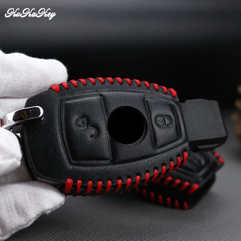 Car Key Case Cover Leather Car Key Case Cover For Mercedes Benz W203 W210 W211 W124 W202 W204 AMG