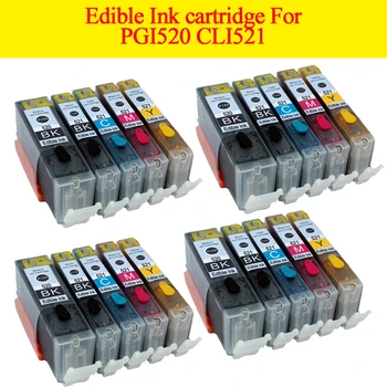 

20pcs PGI 520 CLI521 pgi520 cli521 edible ink cartridge For canon Pixma MP630 MP640 MP980 MP990 MX860 MX870 printer