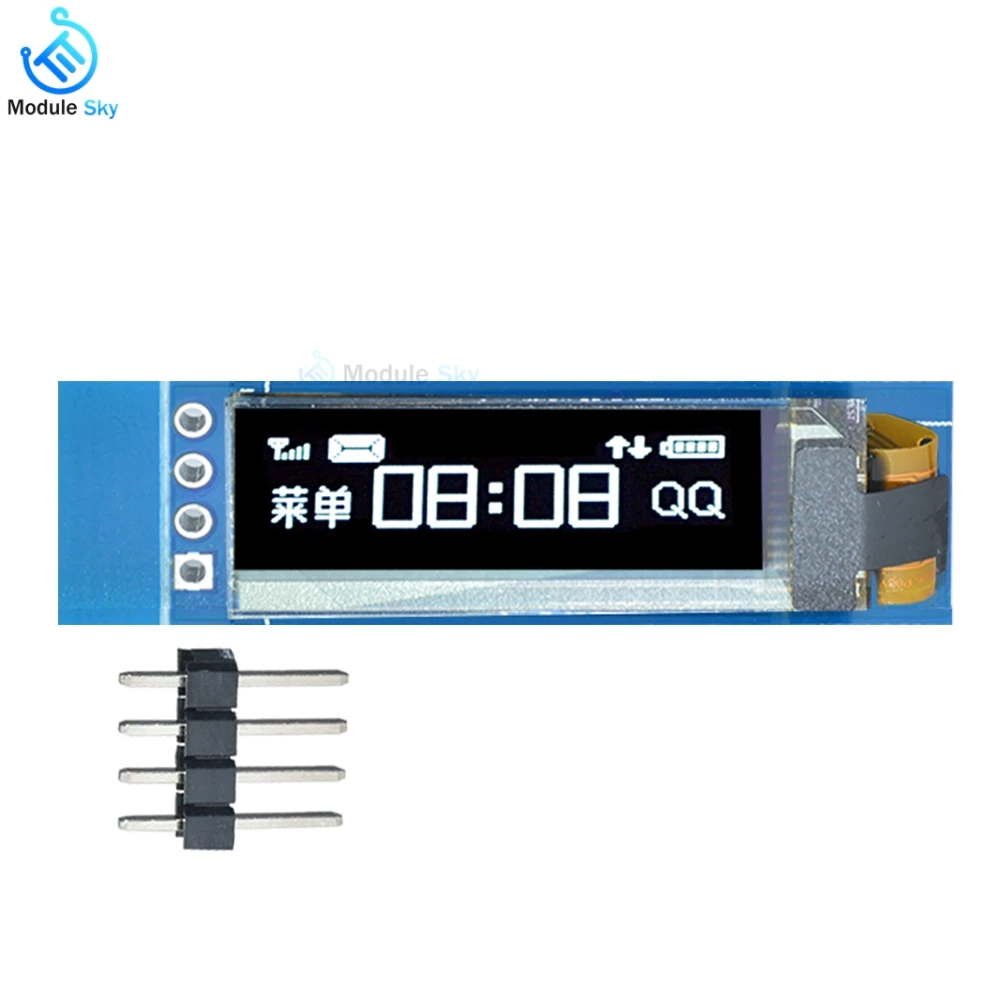 

0.91" OLED Display Module 128x32 Pixels Resolution White Characters In Black Background 14pin I2C IIC 3.3V 5V For Arduino PIC