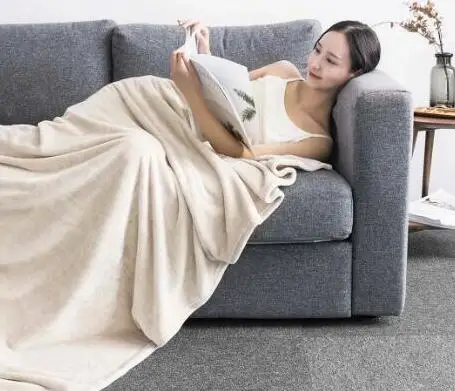 Xiaomi теплое антибактериальное одеяло Фланелевое антистатическое многофункциональное мягкое удобное 180 см 200 см для дома и офиса - Цвет: Beige