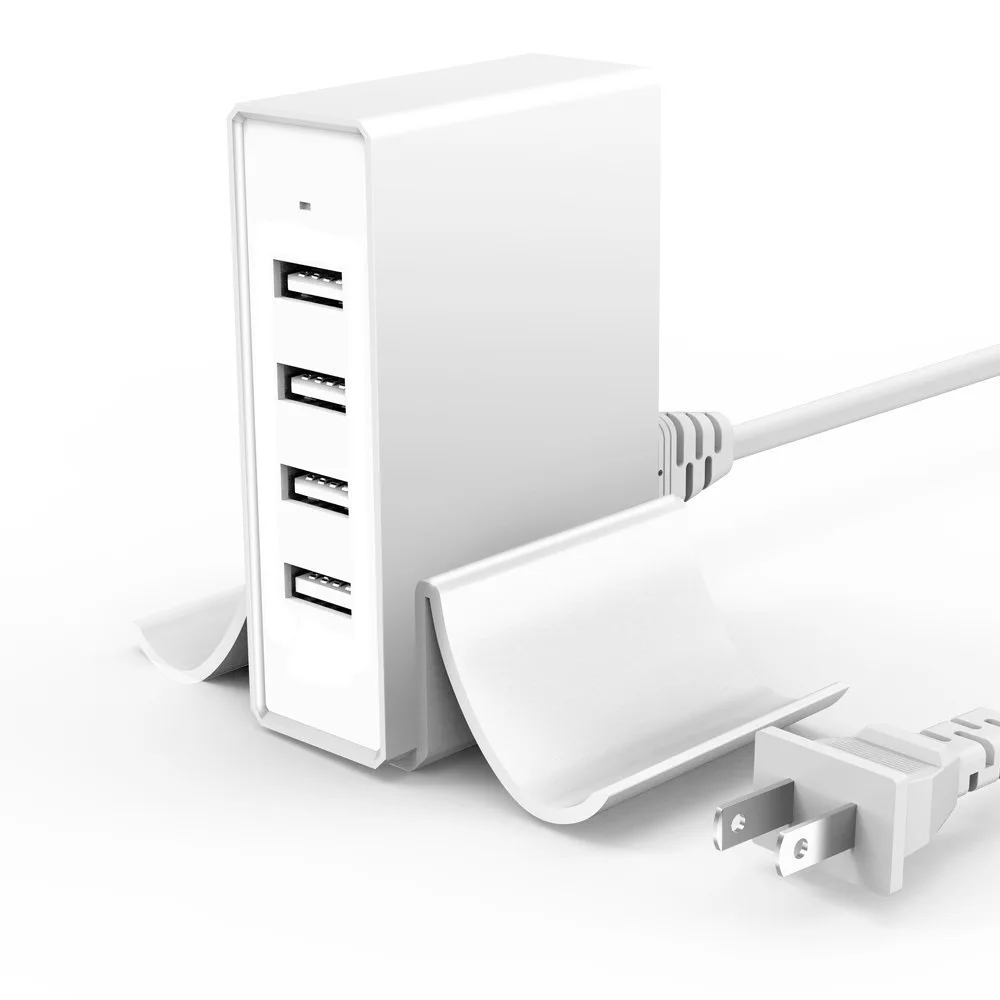 

4 Ports Portable charger EU US UK Multi USB Charger Desktop Charger Charging Station Bracket stand Mobile Phone Charger Adapter