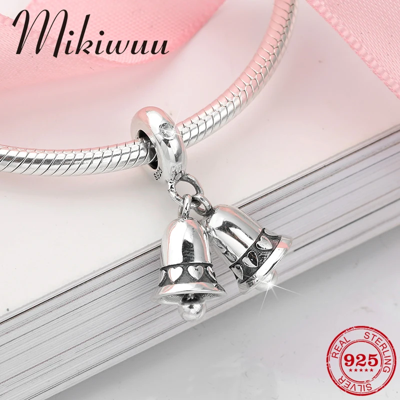 

Christmas new 925 Sterling Silver heart small bell fine Pendant Beads Fit Original Pandora Charm Bracelet Jewelry making