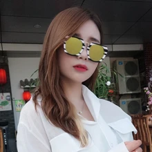 Модные креативные дизайнерские женские солнцезащитные очки с черными и белыми полосками, круглые солнцезащитные очки для женщин с цветными линзами