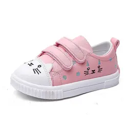Fly02 дети милый кот украшения спортивная обувь для девочек модные кроссовки детские дышащие Нескользящие резиновая подошва повседневная