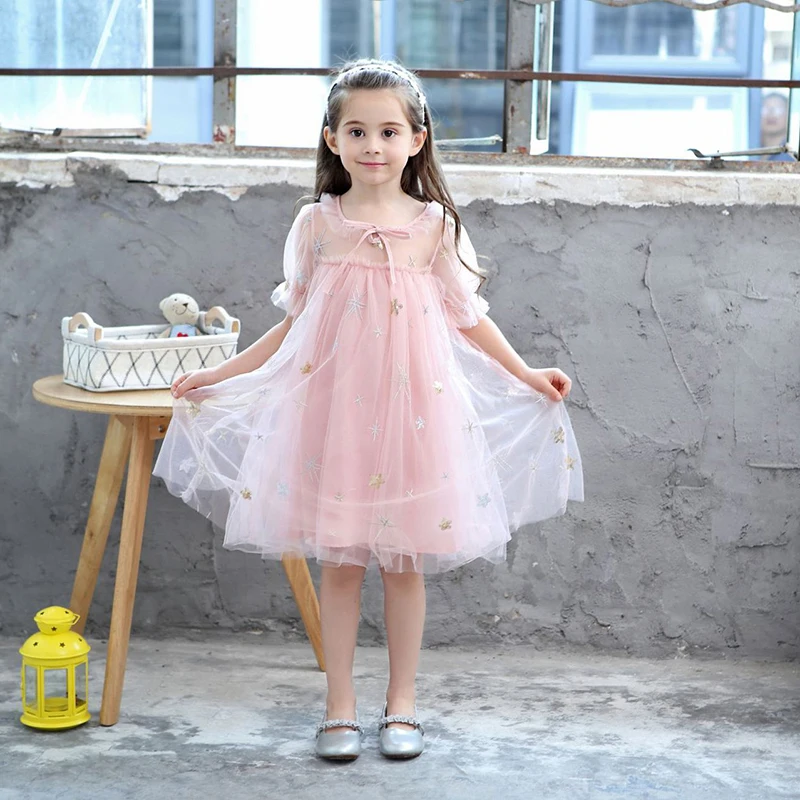 Girls Princess Sequin Stars Dress Kids Summer embroidery Tutu Dress Baby Mesh Birthday Formal Wedding Dress 1 2 3 4 6 7 8 9 Year Girls Princess Sequin Stars Dress Kids Summer embroidery Tutu Dress Baby Mesh Birthday Formal Wedding Dress 1 2 3 4 6 7 8 9 Year