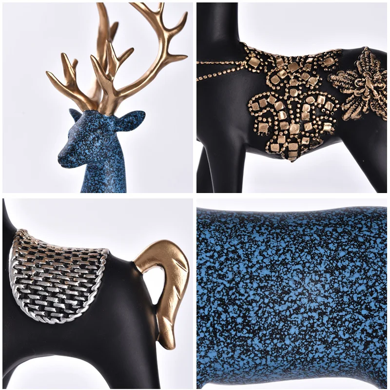 2018 Newest  Deer Apple Animal Luxury Resin Crafts home decoration accessories decoracion hogar House decorated statue veneers