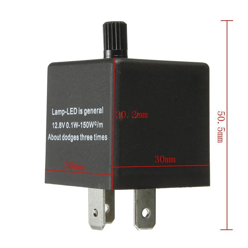 

12V 3-Pin LED Adjustable Electronic Flasher Relay for Turn Signal Light