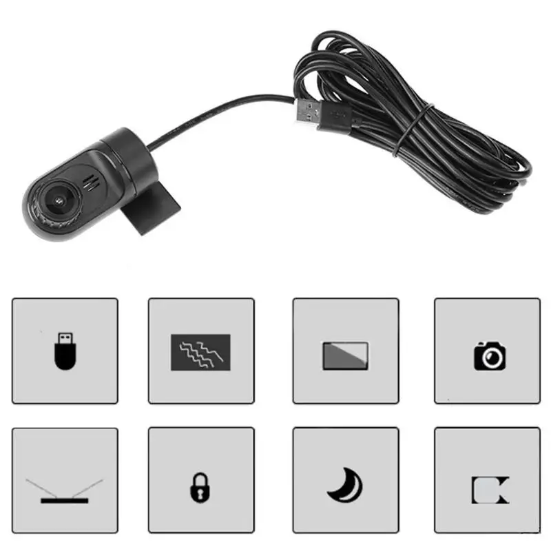 

Car Front Camera DVR Video Recorder USB Driving for Android OS Automobiles DVD GPS 120 Super Wide Angle Lens Auto Accessories