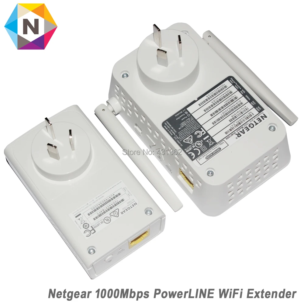 Wi Fi повторитель Netgear PowerLINE PLW1000 1000 Мбит/с 802.11b/g/n/AC|Сетевые адаптеры c передачей