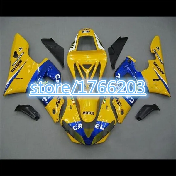 

Новинка 100%, обтекатель для модели 1000-01 YZF R1 00 01 YZF 2000 R1 2001, Обтекатели желтого и синего цвета Ning