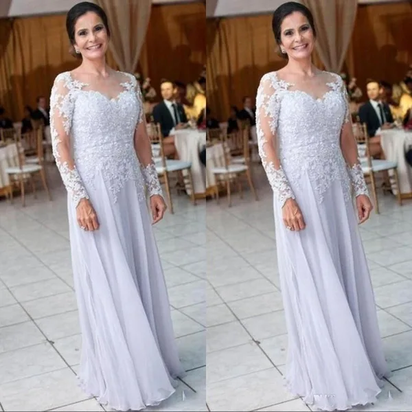 Vintage Wit Lange Mouwen Moeder Van De Bruid Jurken Met Kant Plus Size Kralen Beach Wedding Partij Jassen Vrouwen Avond dragen Vintage Wit Lange Mouwen Moeder Van De Bruid Jurken Met Kant Plus Size Kralen Beach Wedding Partij Jassen Vrouwen Avond dragen