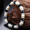 Pulsera de hipanema de perlas de cristal de alta calidad, pulseras de cadena de cristal de perlas simples, pulsera trenzada de cristal de libertad para mujer ► Foto 1/4