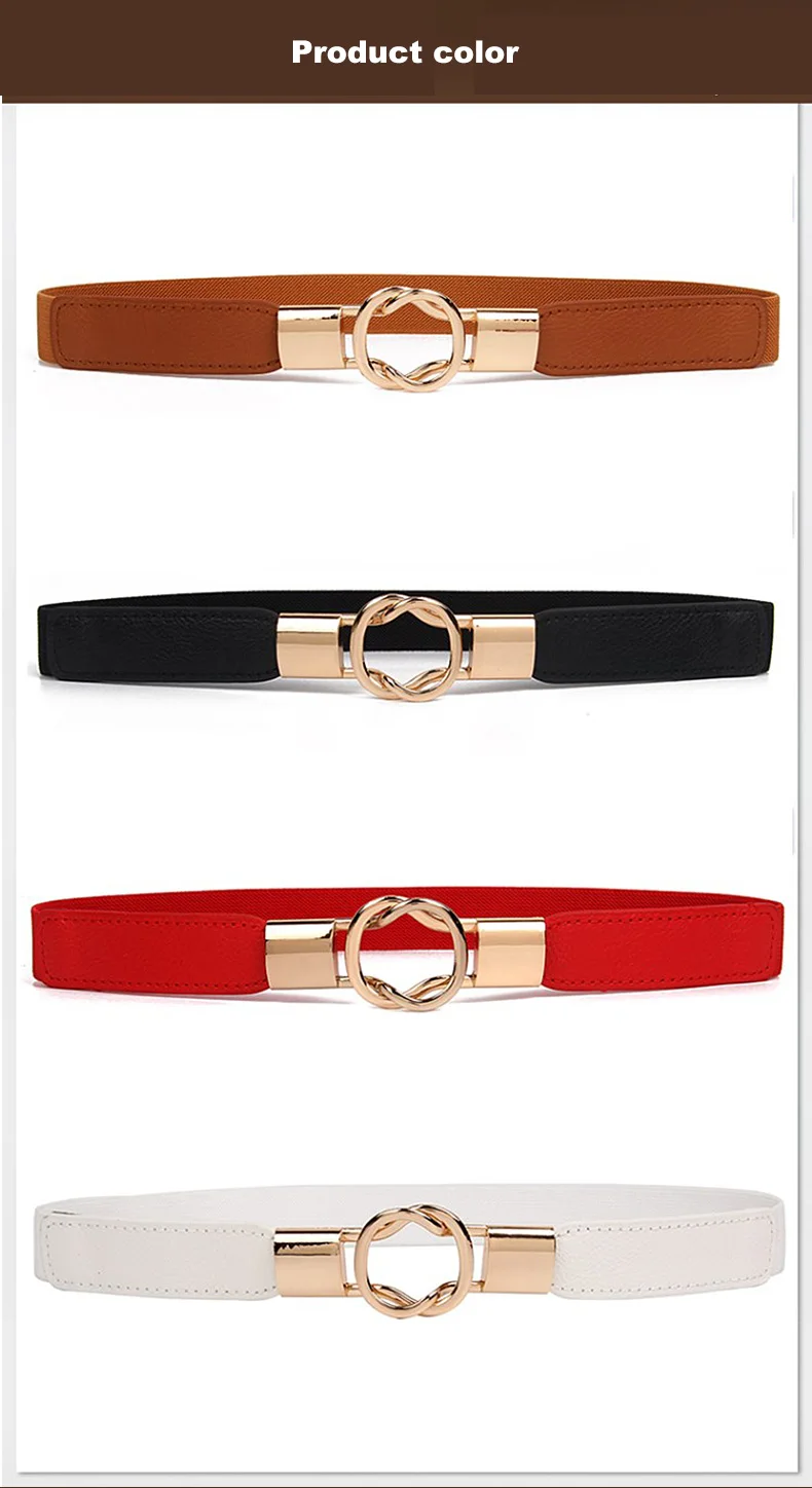 1 (3)Adjustable Women Belts Fashion PU 4 Colors Windbreaker Waist Band Thin Elastic Waist Belt Dress Apparel Accessories Hot Sale