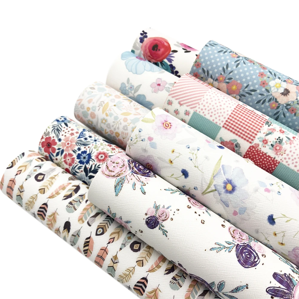David accessories 30*140cm leaf flowers Faux Synthetic Leather,DIY Garment Knotbow Bags Decoration Crafts,1Yc4001