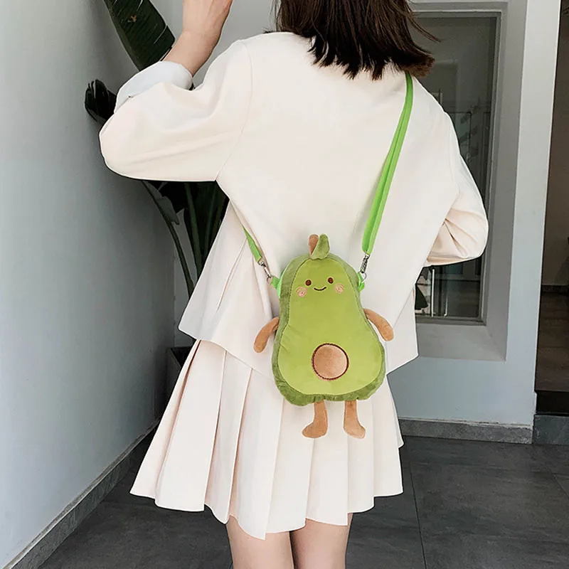 33cm Avocado Plush Toy Mulit Style Shoulder Bag Cartoon Fruits Soft Comfortable Doll Toys For Girls Boys