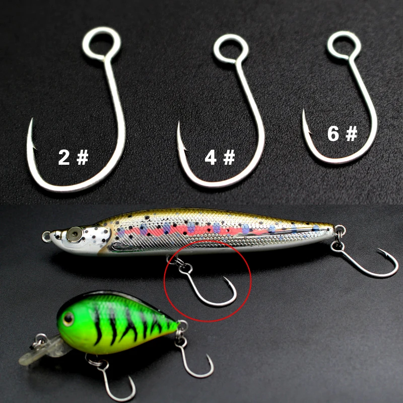 Wifreo 10pcs/bag for Fishing Lure Spare Hook Single Fish Lure Hooks