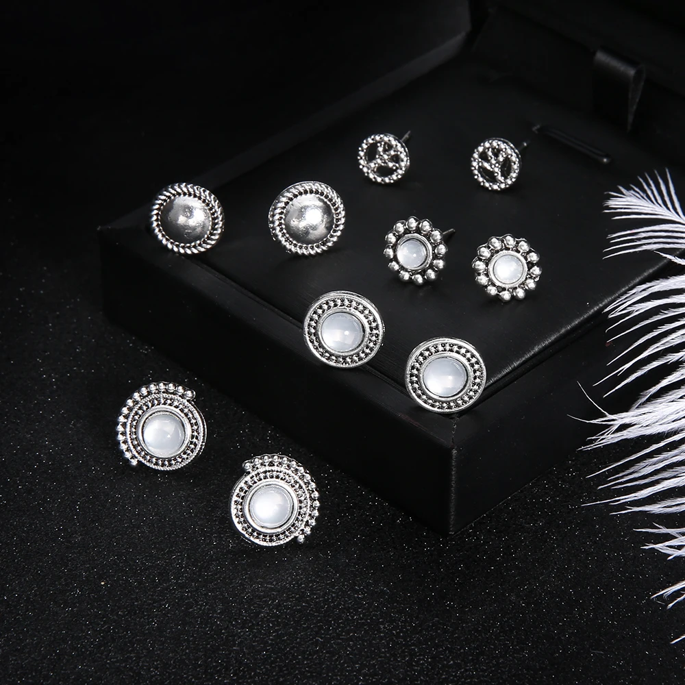 5 пар/компл. Bijoux (украшения своими руками) цветок опал серьги для женщины девочка