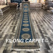 Yilong 2,8 'x20' ручной работы Шелковый пол ручной работы Шелковый коврик-дорожка Прихожая pictorial ковры(SL172A-2.8x20