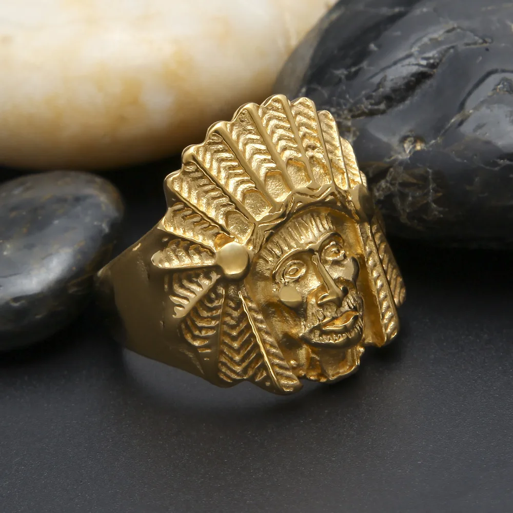 

Sofeeling Men Hip Hop Stainless Steel Finger Ring Gold Silver Color Plated Ring