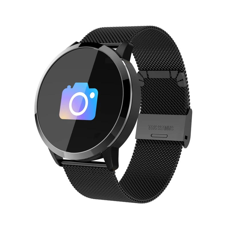 Q8 Смарт часы OLED цветной экран Smartwatch Женская мода фитнес трекер монитор сердечного ритма - Цвет: Metal Black