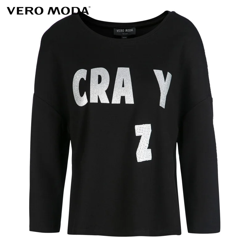 Vero Moda Бренд 2018 Новинка Женский Пуловер Свободный Фасон Короткий Женская Футболка