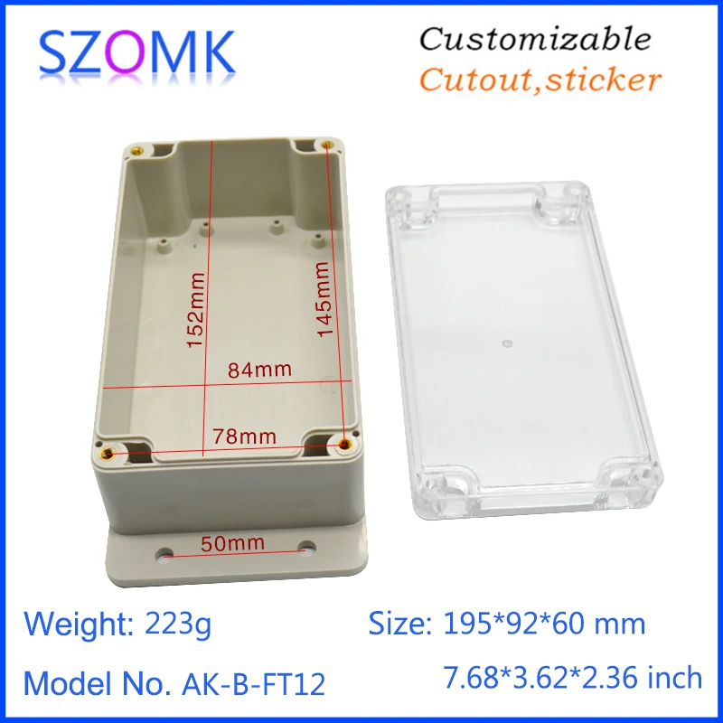 szomk IP65 instrument enclosure waterproof plastic housing box (9)