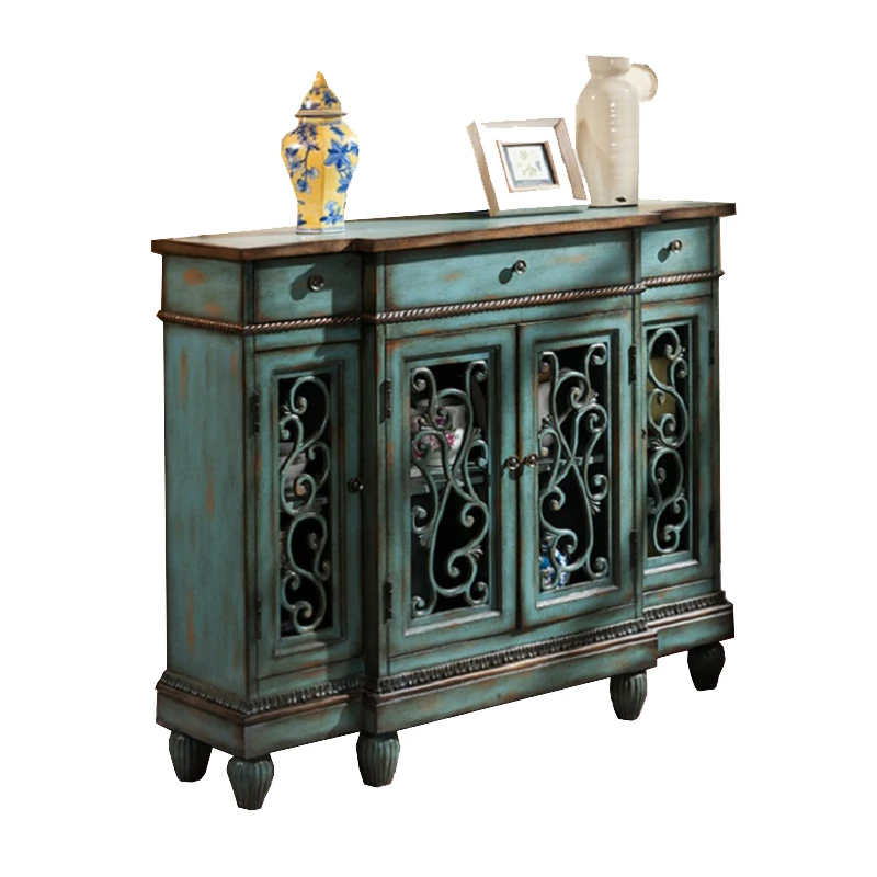 The American style makes the old gateway cabinet the Mediterranean solid wood retro meal side cabinet holds The American style makes the old gateway cabinet the Mediterranean solid wood retro meal side cabinet holds