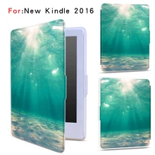 

For Amazon kindle 2016 8th protective case Smart sleep High-definition painted pattern+touchscreen pen+ Screen Protectors 6 inch