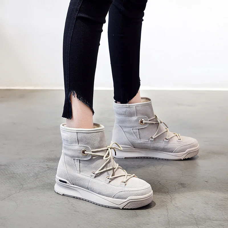 

Cow suede Fur Snow boots women Top High quality Australia Boots Winter Boots for women Warm Botas Mujer